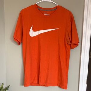 Nike Men's Bright Orange Tee with White Logo